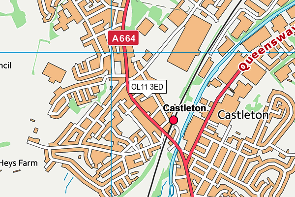 OL11 3ED map - OS VectorMap District (Ordnance Survey)