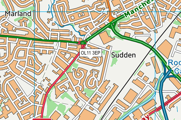 OL11 3EP map - OS VectorMap District (Ordnance Survey)