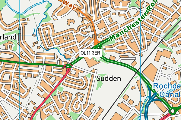 OL11 3ER map - OS VectorMap District (Ordnance Survey)