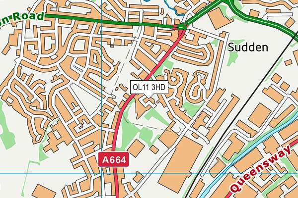 OL11 3HD map - OS VectorMap District (Ordnance Survey)