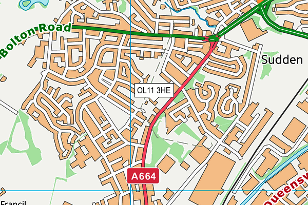 OL11 3HE map - OS VectorMap District (Ordnance Survey)