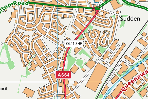 OL11 3HF map - OS VectorMap District (Ordnance Survey)