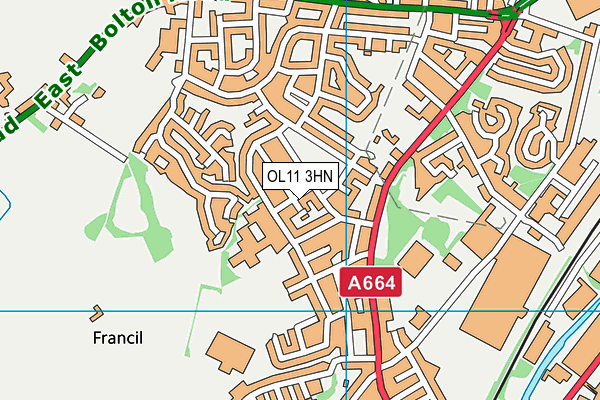 OL11 3HN map - OS VectorMap District (Ordnance Survey)