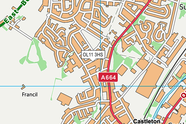 OL11 3HS map - OS VectorMap District (Ordnance Survey)