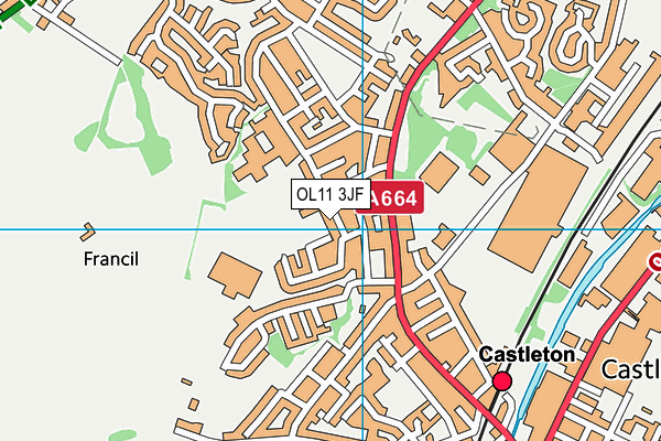 OL11 3JF map - OS VectorMap District (Ordnance Survey)
