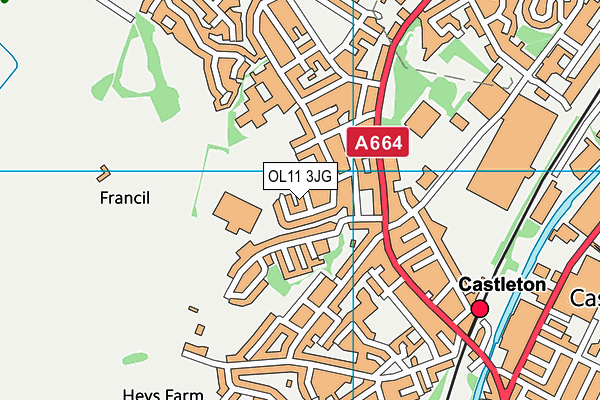 OL11 3JG map - OS VectorMap District (Ordnance Survey)