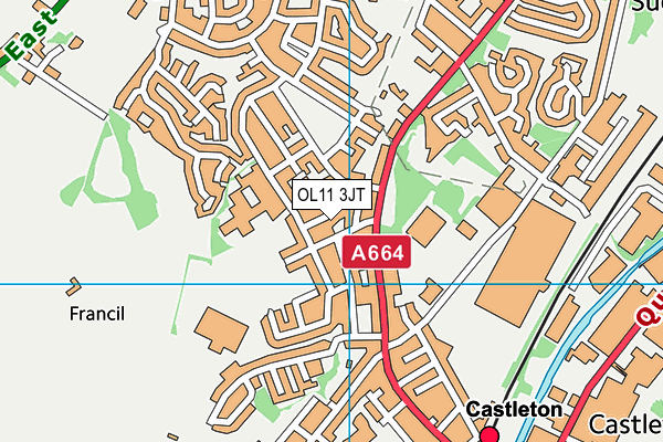 OL11 3JT map - OS VectorMap District (Ordnance Survey)