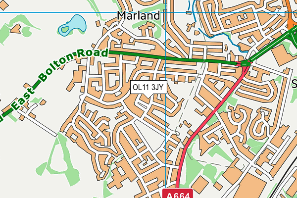 OL11 3JY map - OS VectorMap District (Ordnance Survey)