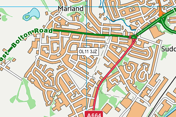 OL11 3JZ map - OS VectorMap District (Ordnance Survey)