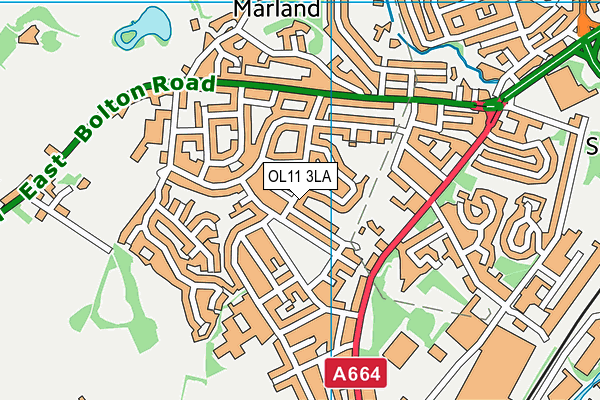 OL11 3LA map - OS VectorMap District (Ordnance Survey)