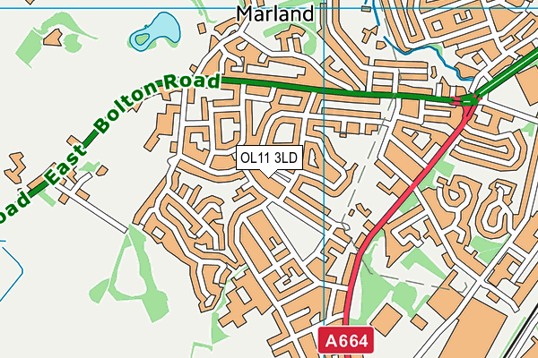 OL11 3LD map - OS VectorMap District (Ordnance Survey)