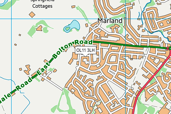 OL11 3LH map - OS VectorMap District (Ordnance Survey)