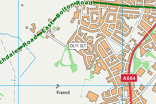 OL11 3LT map - OS VectorMap District (Ordnance Survey)