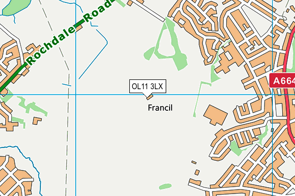 OL11 3LX map - OS VectorMap District (Ordnance Survey)