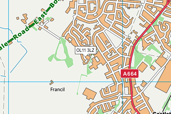 OL11 3LZ map - OS VectorMap District (Ordnance Survey)