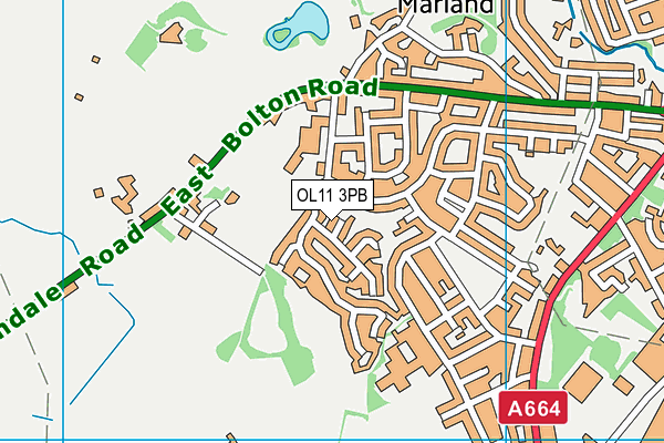 OL11 3PB map - OS VectorMap District (Ordnance Survey)
