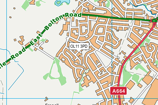 OL11 3PD map - OS VectorMap District (Ordnance Survey)