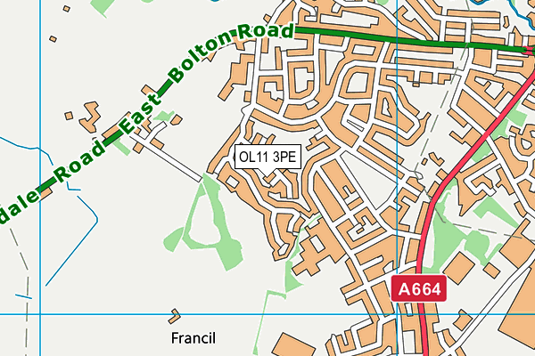 OL11 3PE map - OS VectorMap District (Ordnance Survey)