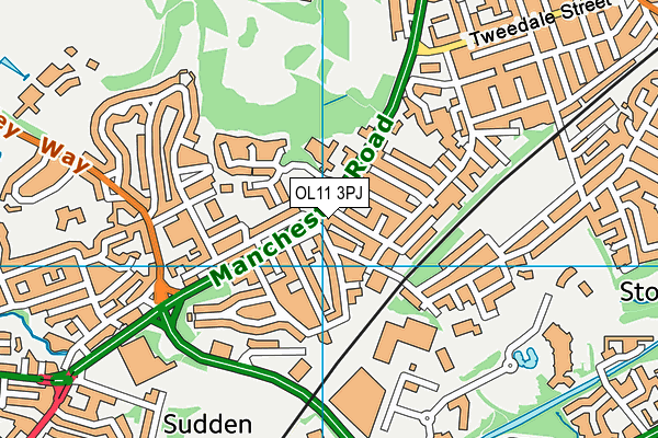 OL11 3PJ map - OS VectorMap District (Ordnance Survey)