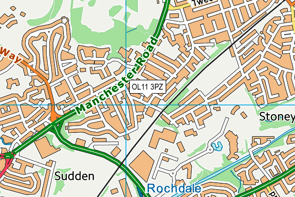 OL11 3PZ map - OS VectorMap District (Ordnance Survey)