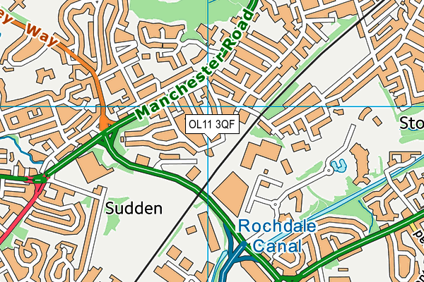 OL11 3QF map - OS VectorMap District (Ordnance Survey)