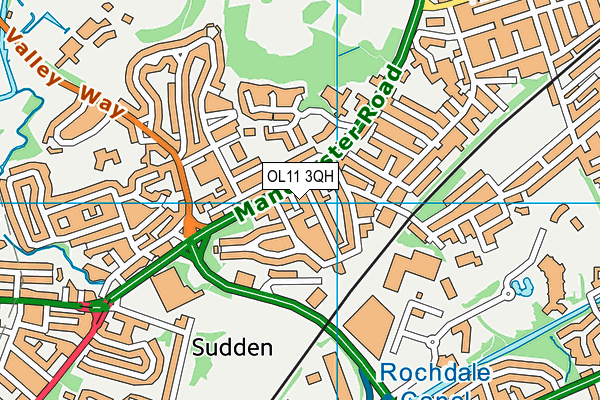 OL11 3QH map - OS VectorMap District (Ordnance Survey)