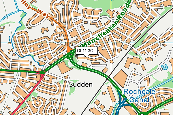 OL11 3QL map - OS VectorMap District (Ordnance Survey)