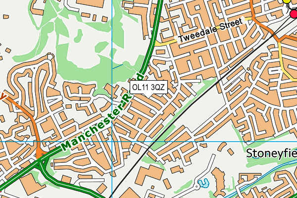 OL11 3QZ map - OS VectorMap District (Ordnance Survey)