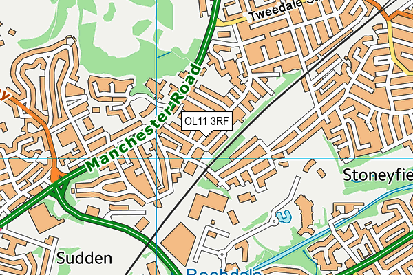 OL11 3RF map - OS VectorMap District (Ordnance Survey)