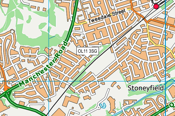 OL11 3SG map - OS VectorMap District (Ordnance Survey)