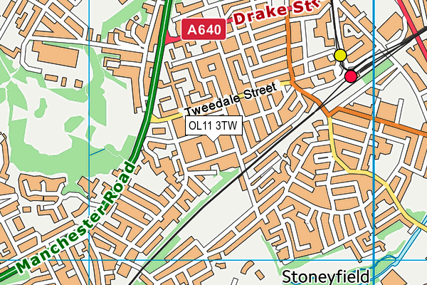 OL11 3TW map - OS VectorMap District (Ordnance Survey)