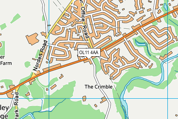 OL11 4AA map - OS VectorMap District (Ordnance Survey)