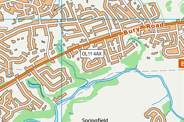 OL11 4AX map - OS VectorMap District (Ordnance Survey)