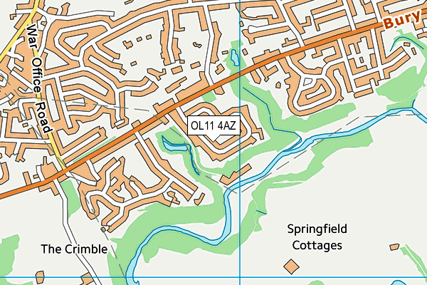OL11 4AZ map - OS VectorMap District (Ordnance Survey)