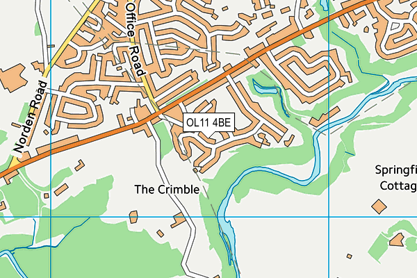 OL11 4BE map - OS VectorMap District (Ordnance Survey)