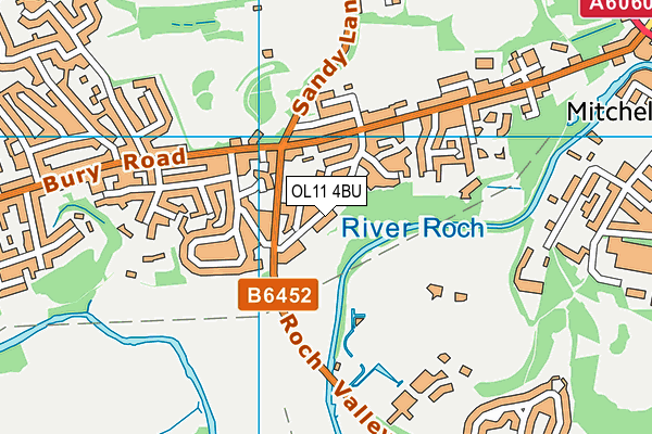 OL11 4BU map - OS VectorMap District (Ordnance Survey)