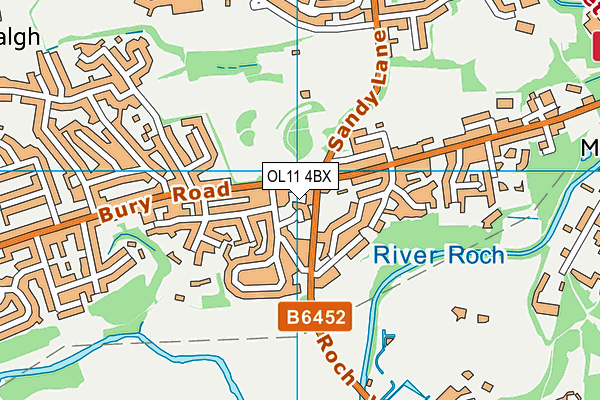 OL11 4BX map - OS VectorMap District (Ordnance Survey)
