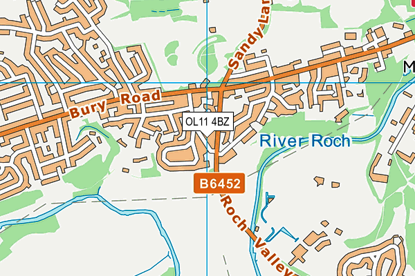 OL11 4BZ map - OS VectorMap District (Ordnance Survey)