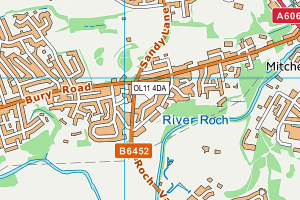 OL11 4DA map - OS VectorMap District (Ordnance Survey)