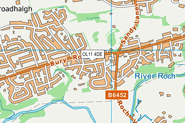 OL11 4DE map - OS VectorMap District (Ordnance Survey)