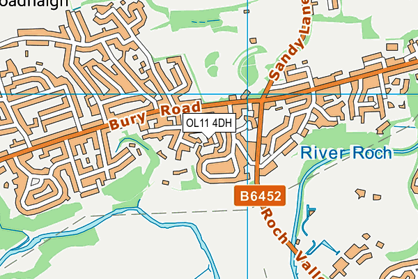 OL11 4DH map - OS VectorMap District (Ordnance Survey)