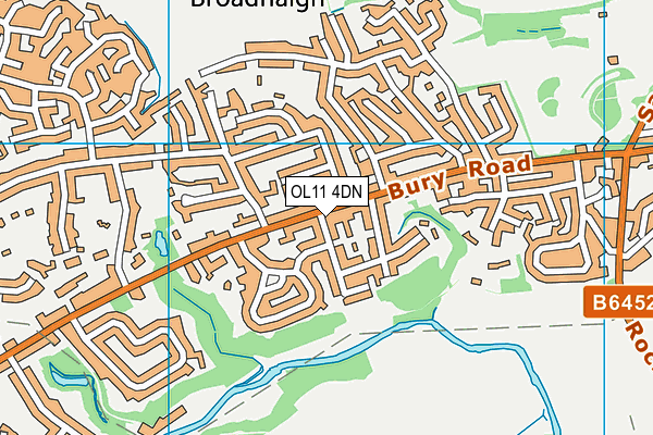 OL11 4DN map - OS VectorMap District (Ordnance Survey)