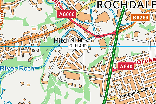 OL11 4HD map - OS VectorMap District (Ordnance Survey)