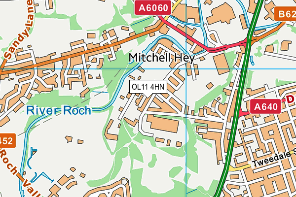 OL11 4HN map - OS VectorMap District (Ordnance Survey)