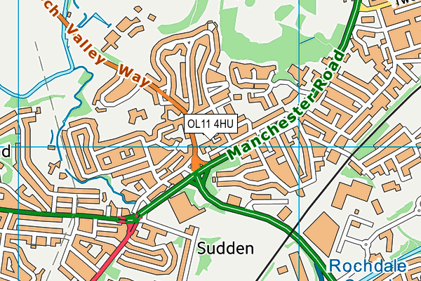 OL11 4HU map - OS VectorMap District (Ordnance Survey)