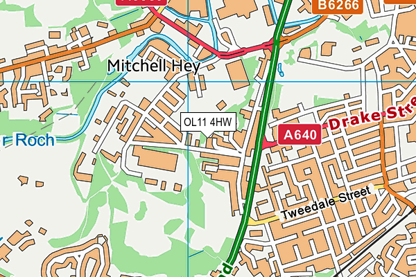 OL11 4HW map - OS VectorMap District (Ordnance Survey)