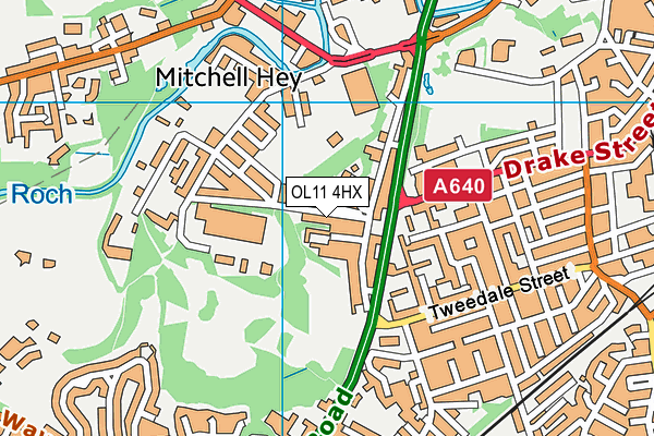 OL11 4HX map - OS VectorMap District (Ordnance Survey)