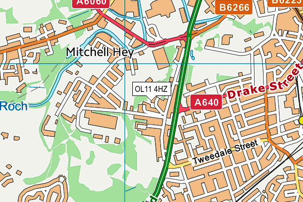 OL11 4HZ map - OS VectorMap District (Ordnance Survey)