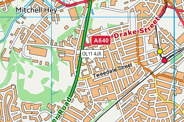 OL11 4JX map - OS VectorMap District (Ordnance Survey)