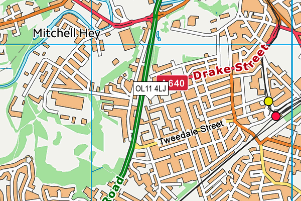 OL11 4LJ map - OS VectorMap District (Ordnance Survey)